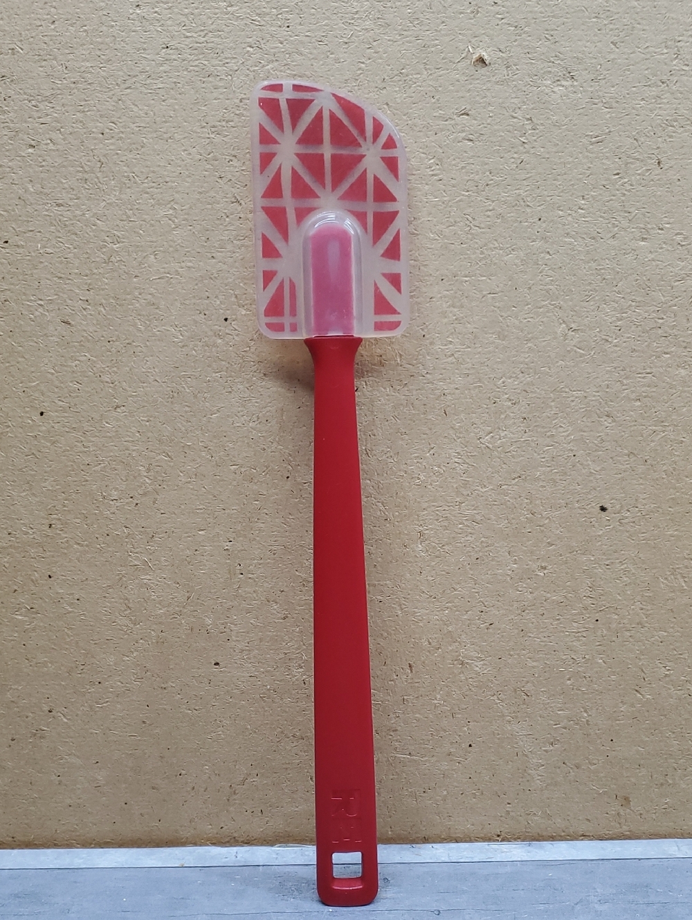 Red Silicone Spatula with Geometric Pattern
